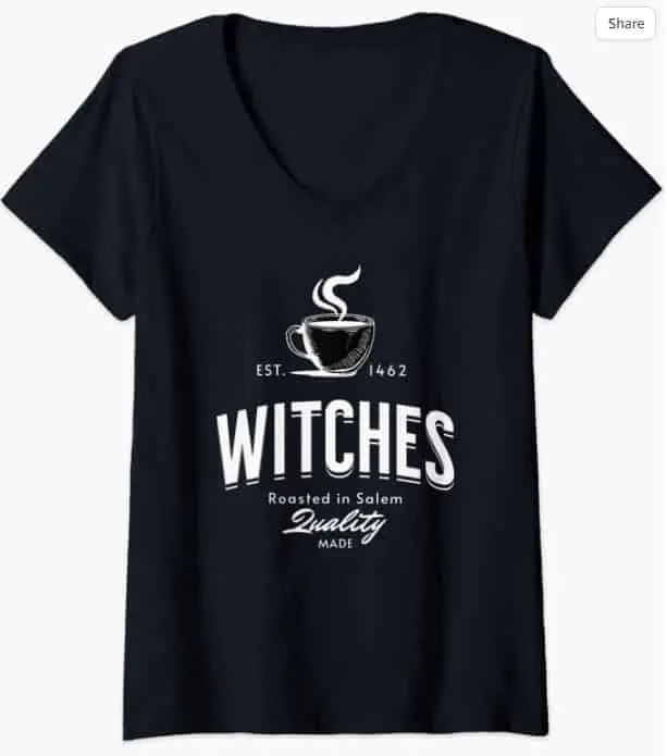 Halloween Witch Motif - Witches Brew Coffee & Co V-Neck T-Shirt