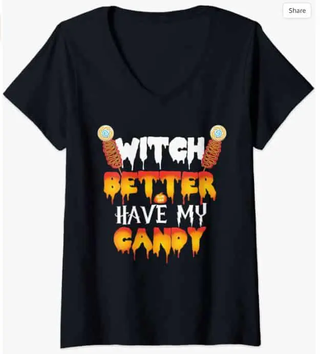 Halloween Witch V-Neck T-Shirt