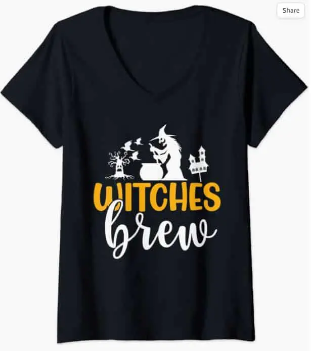 Halloween Witch V-Neck T-Shirt