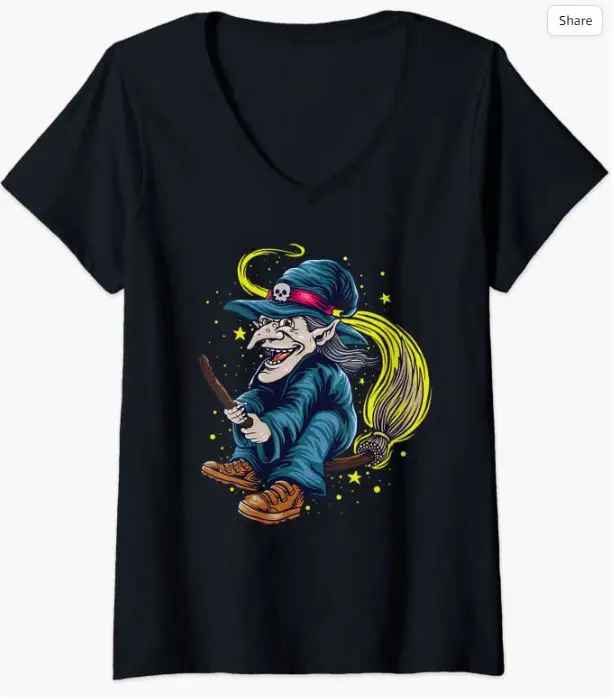 Halloween Witch V-Neck T-Shirt