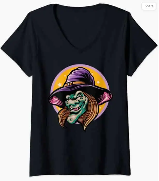 Halloween Witch V-Neck T-Shirt