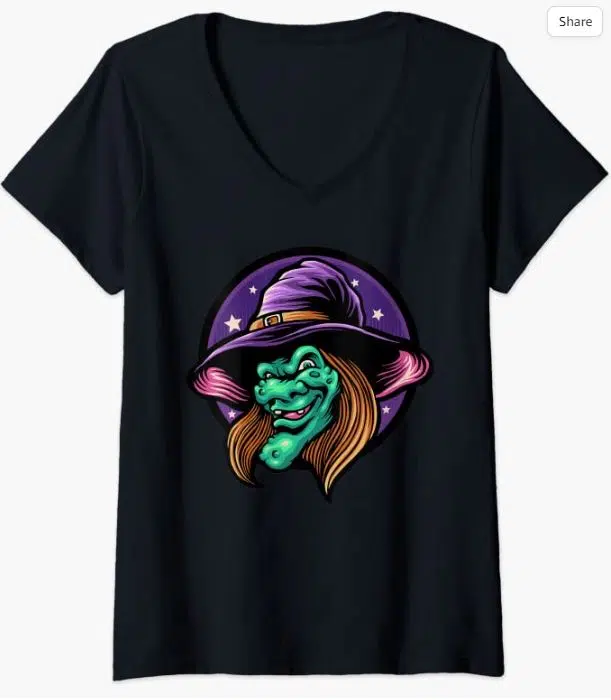 Halloween Witch V-Neck T-Shirt