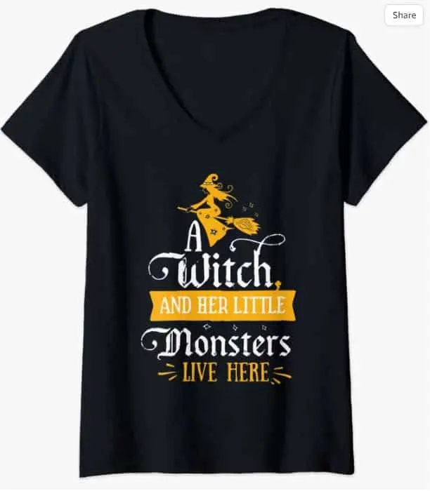 Halloween Witch V-Neck T-Shirt